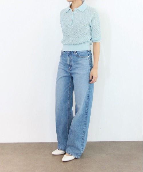 Marilyn Moon(マリリンムーン)の「diamond openwork polo knit(カーディガン/ボレロ・レディース・ネイビー/レッド/ピンク/オフホワイト/サックスブルー・FREE)」の7枚目の写真