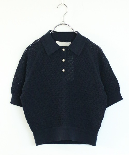 Marilyn Moon(マリリンムーン)の「diamond openwork polo knit(カーディガン/ボレロ・レディース・ネイビー/レッド/ピンク/オフホワイト/サックスブルー・FREE)」の19枚目の写真