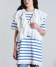 ROSE BUD | (mag.by c)STRIPE H/S MINI CUT DRESS(ワンピース)