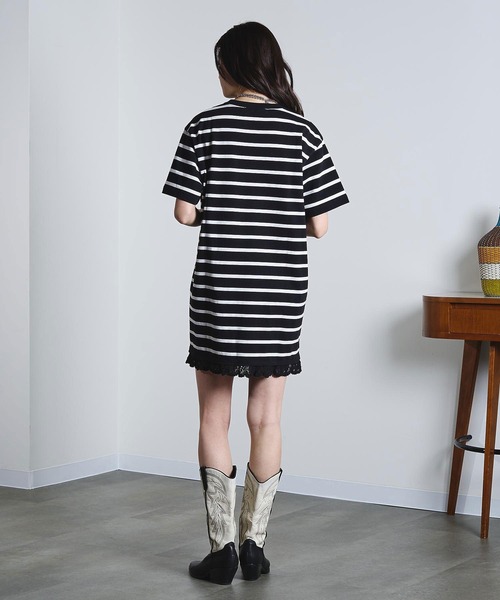 ROSE BUD(ローズバッド)の「(mag.by c)STRIPE H/S MINI CUT DRESS(ワンピース・レディース・ホワイト/ブラック・ONE SIZE)」の19枚目の写真