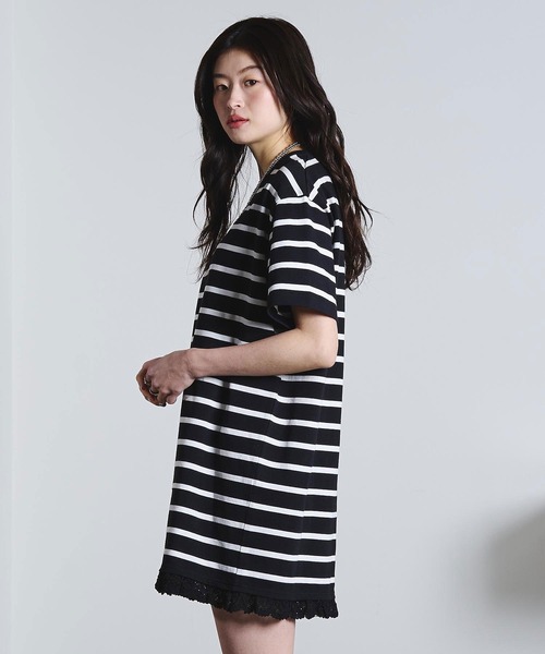 ROSE BUD(ローズバッド)の「(mag.by c)STRIPE H/S MINI CUT DRESS(ワンピース・レディース・ホワイト/ブラック・ONE SIZE)」の15枚目の写真