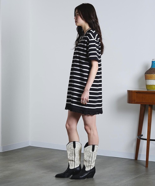 ROSE BUD(ローズバッド)の「(mag.by c)STRIPE H/S MINI CUT DRESS(ワンピース・レディース・ホワイト/ブラック・ONE SIZE)」の18枚目の写真