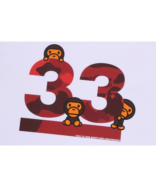 A BATHING APE（アベイシングエイプ）の「A BATHING APE 33RD ANNIV. BABY MILO TEE（Tシャツ/カットソー・メンズ・ホワイト×レッド/ブラック×ブルー/ブラック×レッド/ホワイト×ネイビー・LARGE/MEDIUM/X-LARGE/XX-LARGE/XXX-LARGE/SMALL）」の5枚目の写真