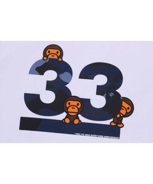 A BATHING APE（アベイシングエイプ）の「A BATHING APE 33RD ANNIV. BABY MILO TEE（Tシャツ/カットソー・メンズ・ホワイト×レッド/ブラック×ブルー/ブラック×レッド/ホワイト×ネイビー・LARGE/MEDIUM/X-LARGE/XX-LARGE/XXX-LARGE/SMALL）」の6枚目の写真