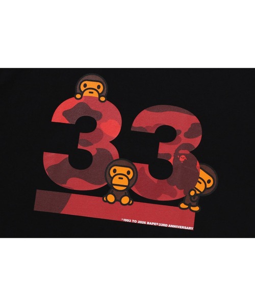 A BATHING APE（アベイシングエイプ）の「A BATHING APE 33RD ANNIV. BABY MILO TEE（Tシャツ/カットソー・メンズ・ホワイト×レッド/ブラック×ブルー/ブラック×レッド/ホワイト×ネイビー・LARGE/MEDIUM/X-LARGE/XX-LARGE/XXX-LARGE/SMALL）」の7枚目の写真