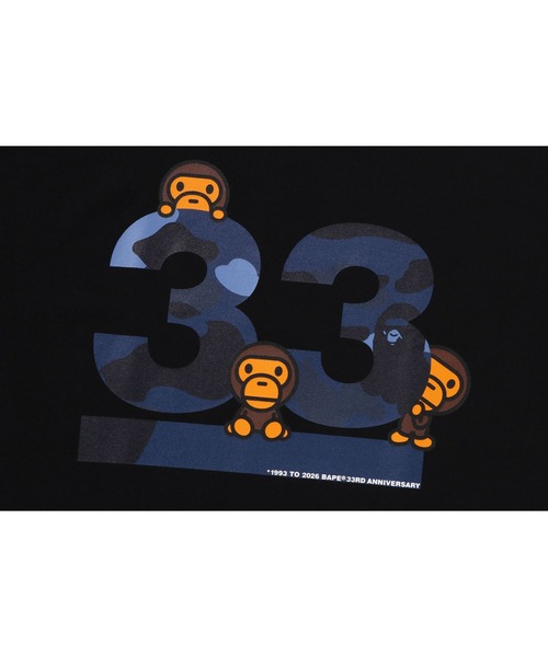 A BATHING APE（アベイシングエイプ）の「A BATHING APE 33RD ANNIV. BABY MILO TEE（Tシャツ/カットソー・メンズ・ホワイト×レッド/ブラック×ブルー/ブラック×レッド/ホワイト×ネイビー・LARGE/MEDIUM/X-LARGE/XX-LARGE/XXX-LARGE/SMALL）」の8枚目の写真