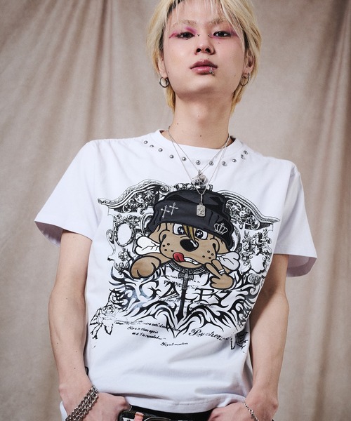 GALFY（ガルフィー）の「【GALFY/ガルフィー】爆アゲ↑↑ギラＴシャツ（Tシャツ/カットソー・メンズ・ホワイト/ブラック/スミクロ・XL/L/M）」の2枚目の写真