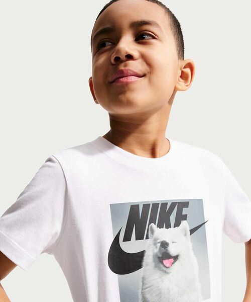 NIKE(ナイキ)の「ナイキ スポーツウェア ジュニア Tシャツ / Nike Sportswear Big Kids' T-Shirt IO1977-100 White(Tシャツ/カットソー・キッズ・ホワイト・150/130/160/140)」の7枚目の写真