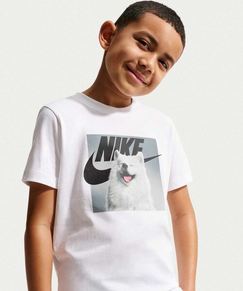 NIKE(ナイキ)の「ナイキ スポーツウェア ジュニア Tシャツ / Nike Sportswear Big Kids' T-Shirt IO1977-100 White(Tシャツ/カットソー・キッズ・ホワイト・150/130/160/140)」の5枚目の写真