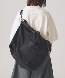 ADAMPATEK/leather trimmed mesh 2way big tote bag /レザーxメッシュ2wayビッグトートバッグ