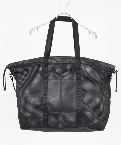 ADAM PATEK(アダムパテック)の「ADAMPATEK/leather trimmed mesh 2way big tote bag /レザーxメッシュ2wayビッグトートバッグ(トートバッグ・メンズ・ブラック・FREE)」の8枚目の写真