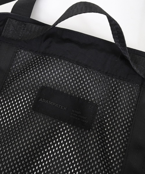 ADAM PATEK(アダムパテック)の「ADAMPATEK/leather trimmed mesh 2way big tote bag /レザーxメッシュ2wayビッグトートバッグ(トートバッグ・メンズ・ブラック・FREE)」の14枚目の写真