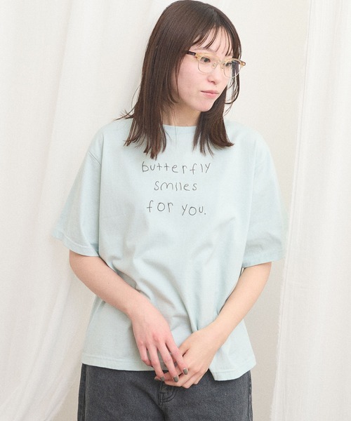 fig Ｌondon（フィグロンドン）の「something good Tshirt（Tシャツ/カットソー・レディース・ブルー/ダークブラウン・FREE）」の2枚目の写真