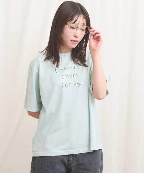 fig Ｌondon（フィグロンドン）の「something good Tshirt（Tシャツ/カットソー・レディース・ブルー/ダークブラウン・FREE）」の9枚目の写真