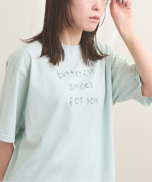 fig Ｌondon（フィグロンドン）の「something good Tshirt（Tシャツ/カットソー・レディース・ブルー/ダークブラウン・FREE）」の12枚目の写真