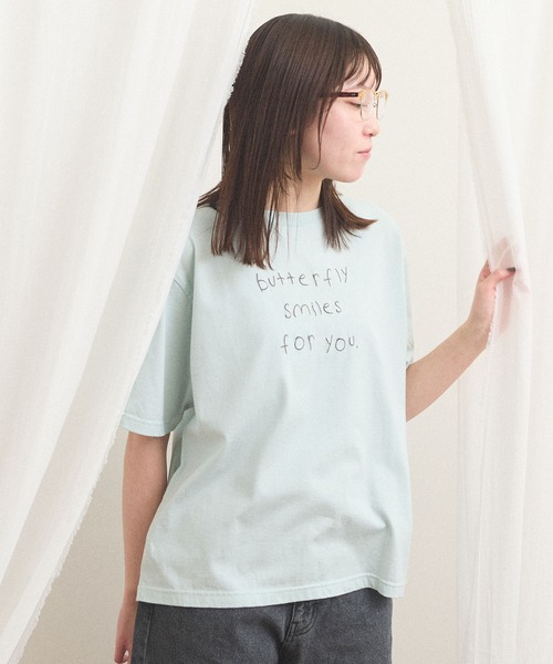 fig Ｌondon（フィグロンドン）の「something good Tshirt（Tシャツ/カットソー・レディース・ブルー/ダークブラウン・FREE）」の13枚目の写真