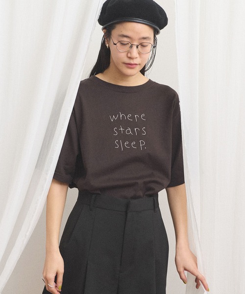 fig Ｌondon（フィグロンドン）の「something good Tshirt（Tシャツ/カットソー・レディース・ブルー/ダークブラウン・FREE）」の3枚目の写真