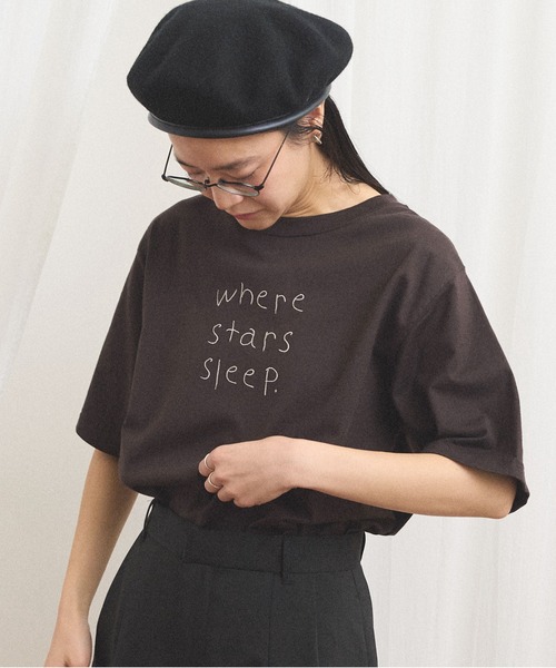 fig Ｌondon（フィグロンドン）の「something good Tshirt（Tシャツ/カットソー・レディース・ブルー/ダークブラウン・FREE）」の6枚目の写真