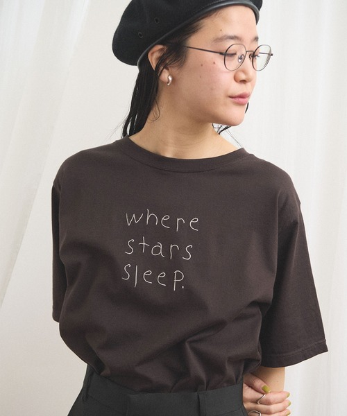 fig Ｌondon（フィグロンドン）の「something good Tshirt（Tシャツ/カットソー・レディース・ブルー/ダークブラウン・FREE）」の8枚目の写真