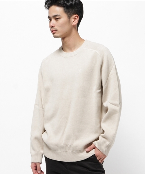 WHO'S WHO gallery(フーズフーギャラリー)の「【TABLE TALK】Huge Crew Knit(ニット/セーター・メンズ・グレー/ベージュ/グリーン/ブルー/パープル・FREE)」の3枚目の写真