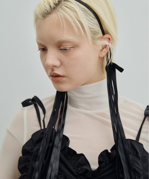 PERNA（ペルナ）の「テープリボンカチューシャ（カチューシャ・レディース・ブラック・FREE）」の2枚目の写真