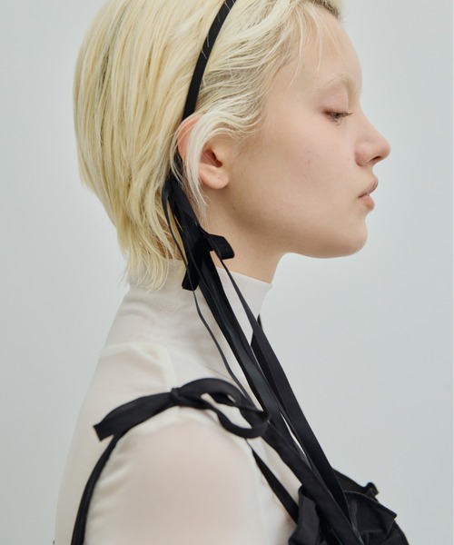 PERNA（ペルナ）の「テープリボンカチューシャ（カチューシャ・レディース・ブラック・FREE）」の4枚目の写真