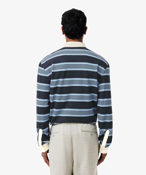 LACOSTE（ラコステ）の「ボーダー ラグビー鹿の子地ポロシャツ（ポロシャツ・メンズ・ブルー・2/3/4/5）」の11枚目の写真