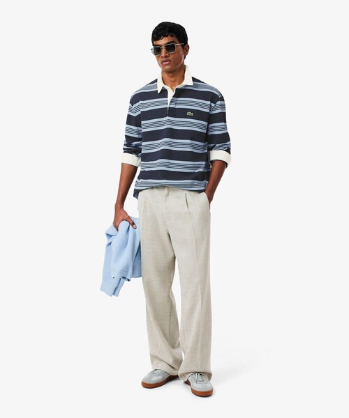 LACOSTE（ラコステ）の「ボーダー ラグビー鹿の子地ポロシャツ（ポロシャツ・メンズ・ブルー・2/3/4/5）」の15枚目の写真