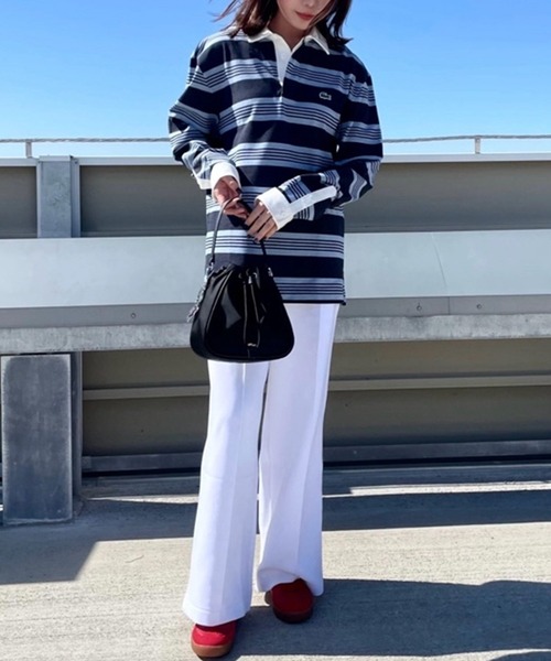 LACOSTE（ラコステ）の「ボーダー ラグビー鹿の子地ポロシャツ（ポロシャツ・メンズ・ブルー・2/3/4/5）」の5枚目の写真