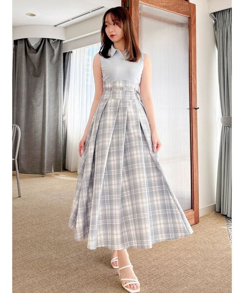 dazzlin(ダズリン)の「シャツカラーノースリコルセットワンピース(ワンピース・レディース・オフホワイト/ブルー/その他1・SMALL/X-SMALL/MEDIUM)」の13枚目の写真