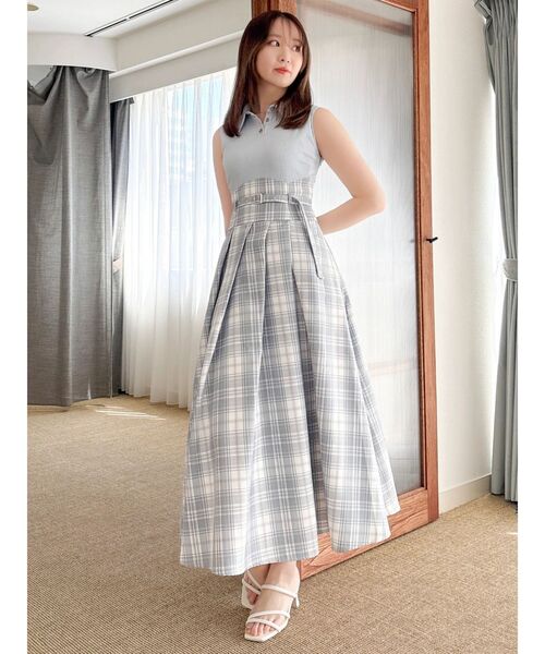 dazzlin(ダズリン)の「シャツカラーノースリコルセットワンピース(ワンピース・レディース・オフホワイト/ブルー/その他1・SMALL/X-SMALL/MEDIUM)」の14枚目の写真