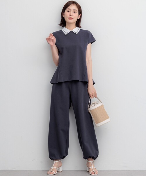 組曲(クミキョク)の「【WEB限定】フレンチテリー ワイドパンツ(その他パンツ・レディース・ブラック系/グレー系・2/1)」の21枚目の写真