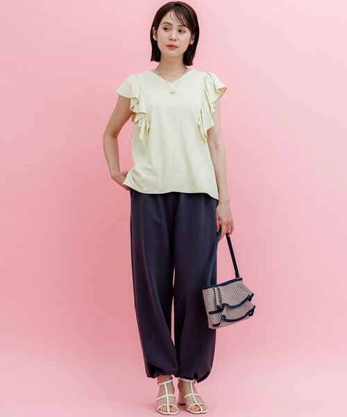 組曲(クミキョク)の「【WEB限定】フレンチテリー ワイドパンツ(その他パンツ・レディース・ブラック系/グレー系・2/1)」の4枚目の写真