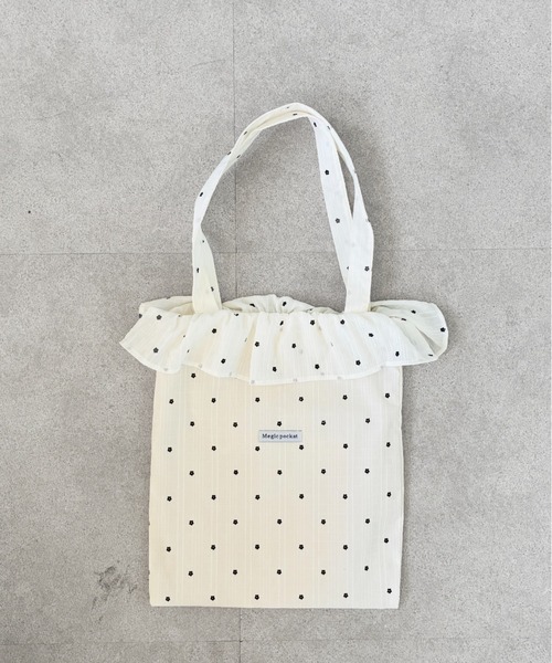 SHEPP(シープ)の「【A4サイズ対応可】ワッシャーフラワー ショルダーバッグ / ドット 小花柄 トートバッグ(ショルダーバッグ・レディース・ブラック/ホワイト/レッド・F)」の18枚目の写真