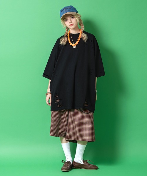 a.p.o.v.（エーピーオービー）の「a.p.o.v. マルチカラーチェック柄コットンバギーハーフパンツ（その他パンツ・メンズ・ネイビー/カーキ/ワイン・ONESIZE）」の5枚目の写真