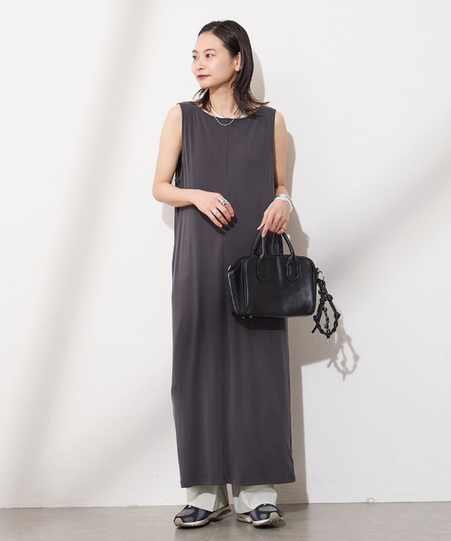 JOURNAL STANDARD（ジャーナルスタンダード）の「SANDWASH 2WAY Iライン ワンピース（ワンピース・レディース・ブラック系その他/ベージュ・FREE）」の5枚目の写真