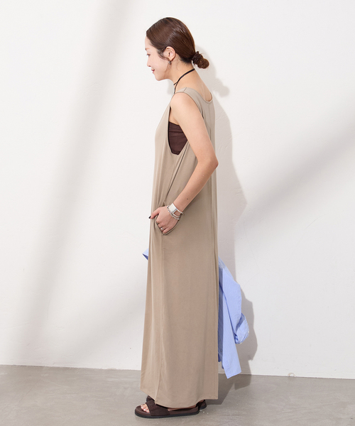 JOURNAL STANDARD（ジャーナルスタンダード）の「SANDWASH 2WAY Iライン ワンピース（ワンピース・レディース・ブラック系その他/ベージュ・FREE）」の9枚目の写真