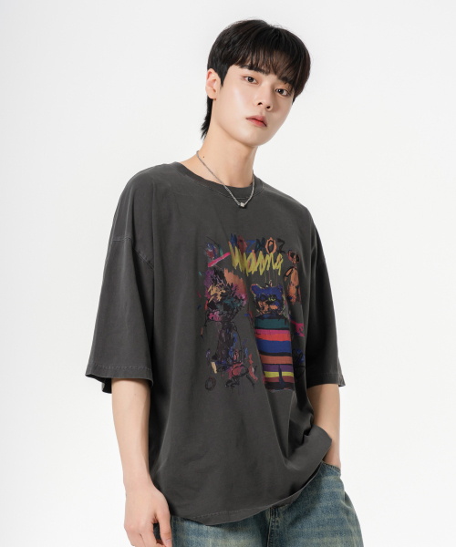 MOZMOZ(モズモズ)の「プライドベア オーバーサイズ ピグメント 半袖Tシャツ チャコール(Tシャツ/カットソー・レディース・その他・1/2/3)」の3枚目の写真