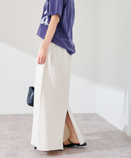 FRAMeWORK（フレームワーク）の「ウェットオゾン加工インレースカート（スカート・レディース・ライトグレー/スミクロ・36/38）」の2枚目の写真