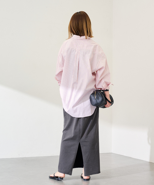 FRAMeWORK（フレームワーク）の「ウェットオゾン加工インレースカート（スカート・レディース・ライトグレー/スミクロ・36/38）」の7枚目の写真