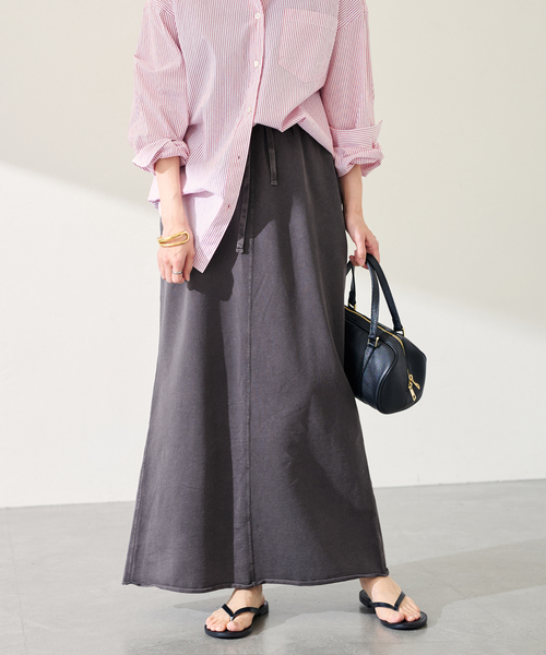 FRAMeWORK（フレームワーク）の「ウェットオゾン加工インレースカート（スカート・レディース・ライトグレー/スミクロ・36/38）」の8枚目の写真