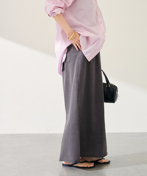 FRAMeWORK（フレームワーク）の「ウェットオゾン加工インレースカート（スカート・レディース・ライトグレー/スミクロ・36/38）」の9枚目の写真