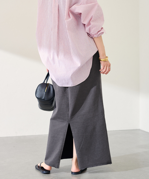 FRAMeWORK（フレームワーク）の「ウェットオゾン加工インレースカート（スカート・レディース・ライトグレー/スミクロ・36/38）」の10枚目の写真