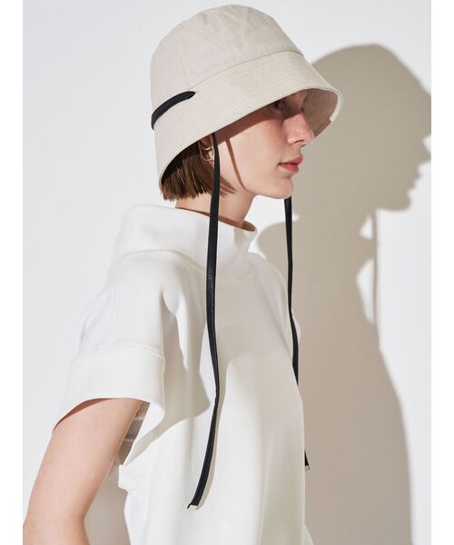 ELENDEEK(エレンディーク)の「レザーストリングハット(ハット・レディース・カーキ/ブラック/アイボリー・FREE)」の6枚目の写真