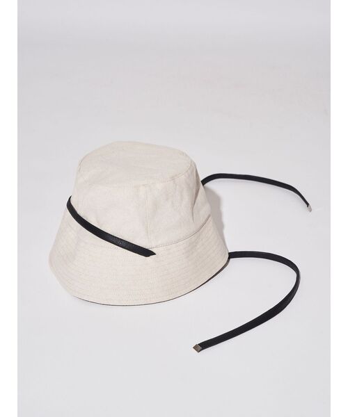 ELENDEEK(エレンディーク)の「レザーストリングハット(ハット・レディース・カーキ/ブラック/アイボリー・FREE)」の7枚目の写真