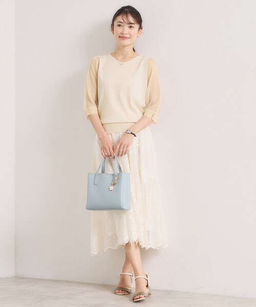 ITS'DEMO（イッツデモ）の「【手洗い可】袖シアーニット（ニット/セーター・レディース・ベビーピンク/ブラック/アイボリー/パープル・00）」の14枚目の写真