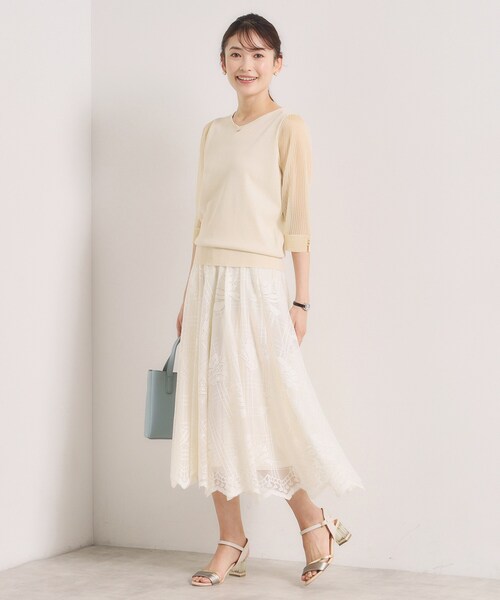 ITS'DEMO（イッツデモ）の「【手洗い可】袖シアーニット（ニット/セーター・レディース・ベビーピンク/ブラック/アイボリー/パープル・00）」の15枚目の写真