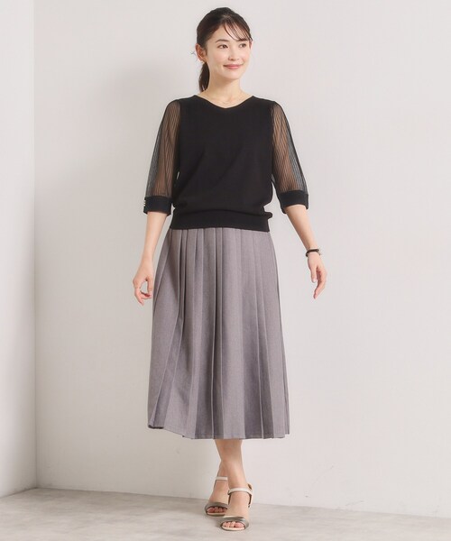 ITS'DEMO（イッツデモ）の「【手洗い可】袖シアーニット（ニット/セーター・レディース・ベビーピンク/ブラック/アイボリー/パープル・00）」の18枚目の写真