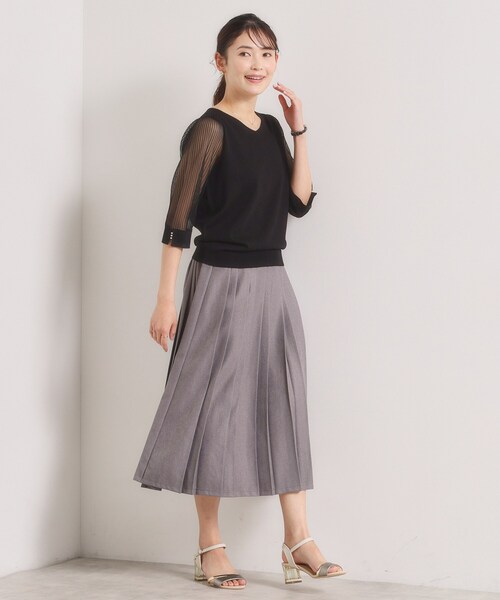 ITS'DEMO（イッツデモ）の「【手洗い可】袖シアーニット（ニット/セーター・レディース・ベビーピンク/ブラック/アイボリー/パープル・00）」の19枚目の写真