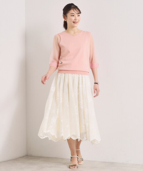 ITS'DEMO（イッツデモ）の「【手洗い可】袖シアーニット（ニット/セーター・レディース・ベビーピンク/ブラック/アイボリー/パープル・00）」の22枚目の写真